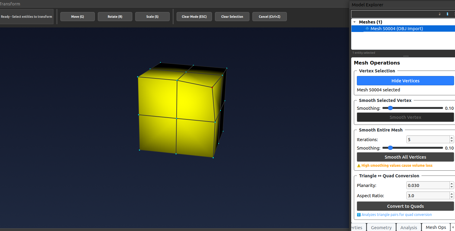 Select and Smooth Vertex